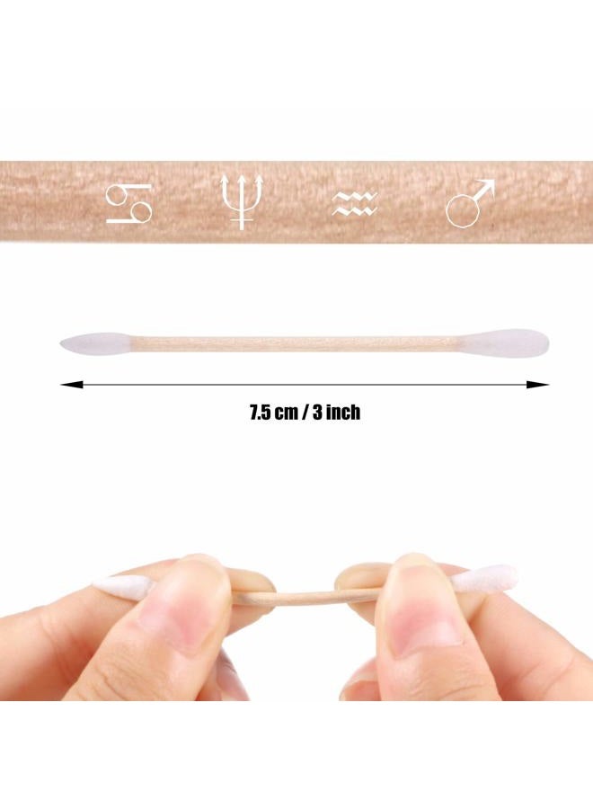 Norme 500 Pieces Cotton Cleaning Swabs, Pointed/Round Tip with Wooden Handle Cleaning Swabs Cotton Buds for Jewelry Ceramics Electronics in Storage Case (3 Inch, Pointed and Round Tip) - Image 4