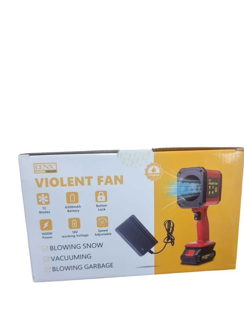 Denx High Power Rechargeable Battery Violent Fan With Adjustable Speed For Multi Purposes