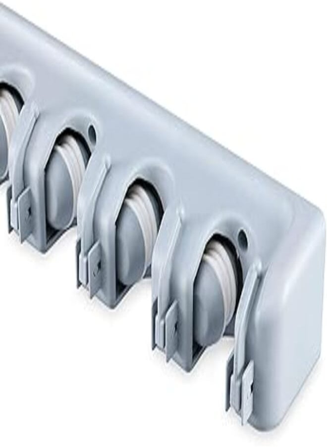 Mop Broom Holder, Ga rden Tools Wa ll Mounted Commercia l Orga nizer Sa ving Spa ce Stora ge Ra ck for Kitchen Ga rden a nd Ga ra ge,La undry Offices(5 Position with 6 Hooks) 