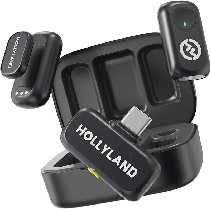 hollyland A1 Duo ميكروفون صغير لاسلكي لـ iPhone و Android مع حالة شحن USB-C - Image 1