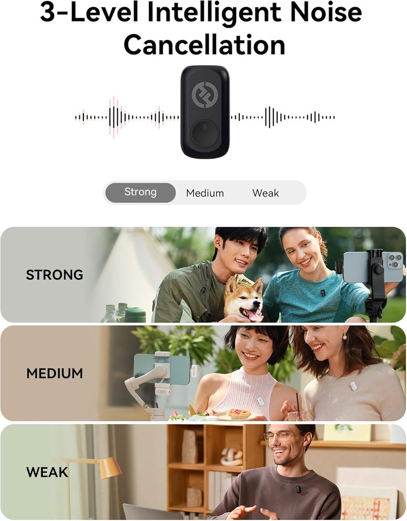 hollyland A1 Duo ميكروفون صغير لاسلكي لـ iPhone و Android مع حالة شحن USB-C - Image 3