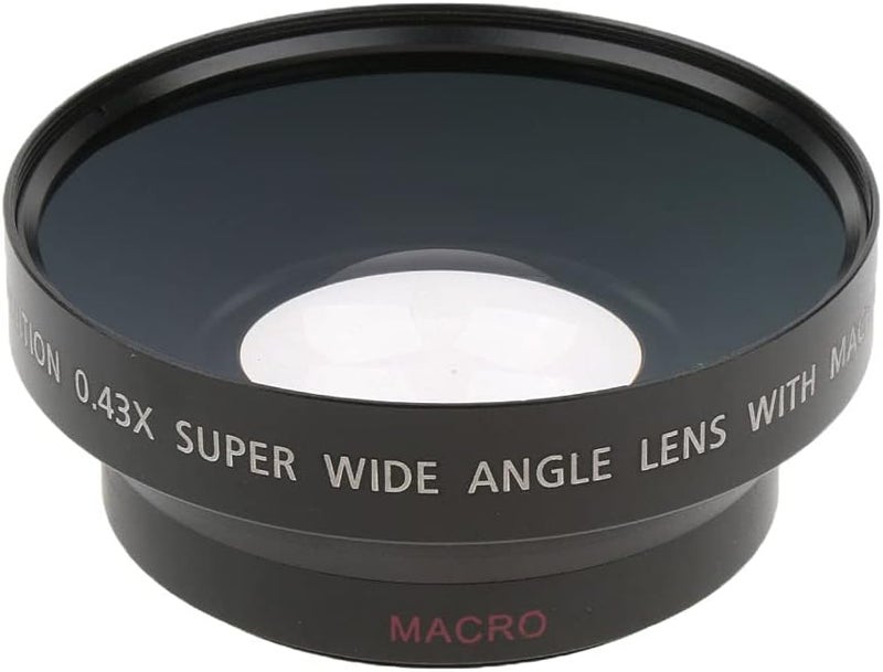 klarako 62mm 0.43X Wide Angle + Macro Conversion Lens for Canon SLR Camera DV 0.43X67 Universal (Black) - Image 2