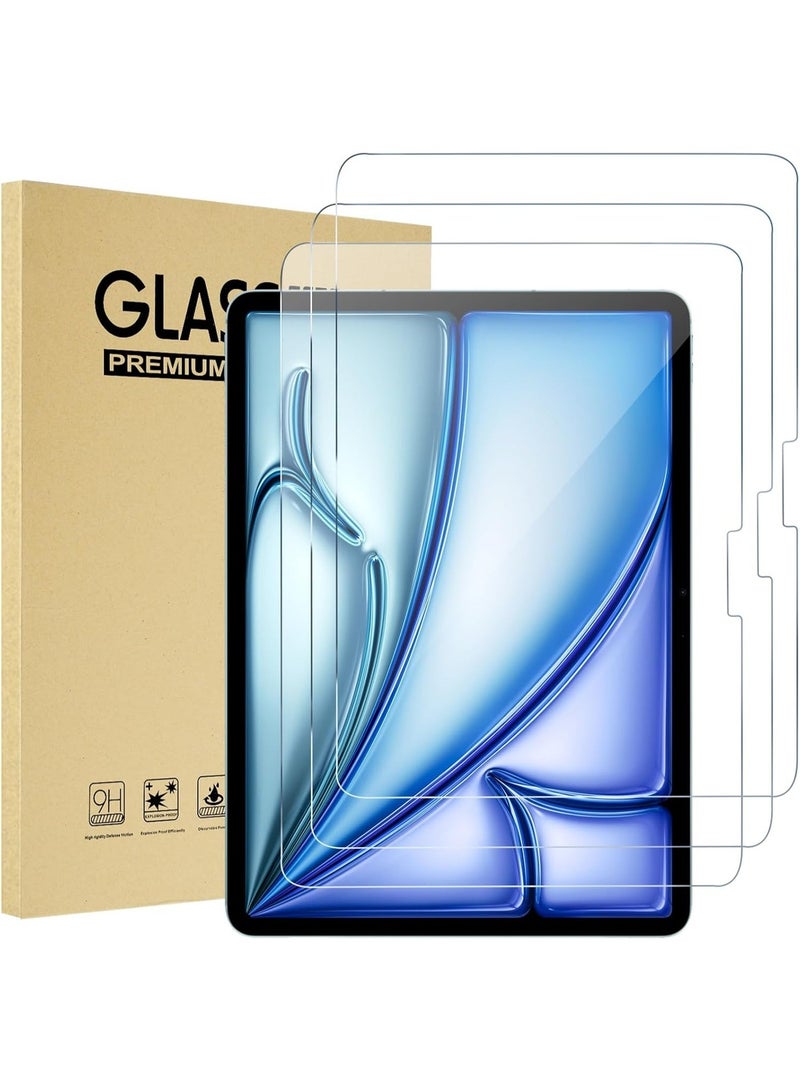 عبوة من 3 واقيات شاشة لجهاز iPad Air مقاس 11 بوصة (M3) 2025/ (M2) 2024، واقي شاشة من الزجاج المقوى لجهاز iPad Air من الجيل السابع/السادس - Image 1