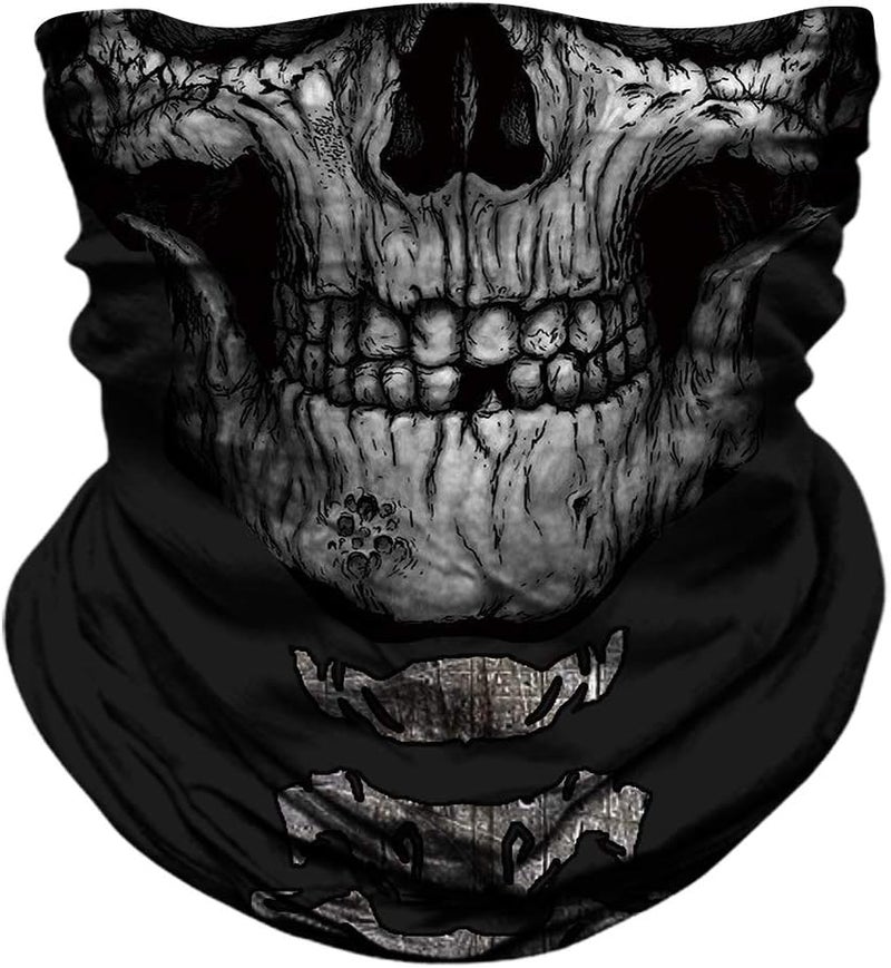 JOEYOUNG Skull Face Mask UV Sun Dust Neck Gaiter Bandana Headwear Motorcycle - Image 1