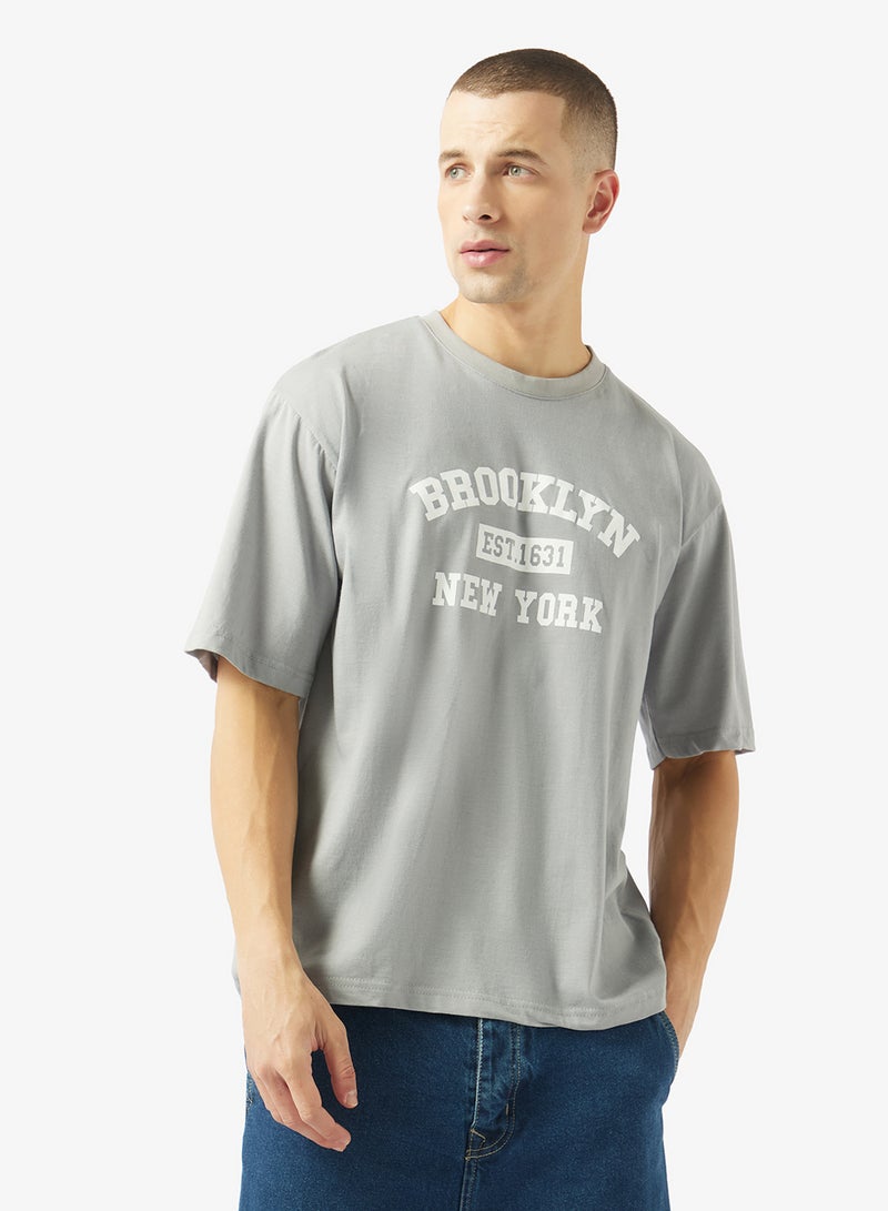 Seventy Five Graphic Crew Neck Oversize Drop Shoulder T-Shirt - Image 1