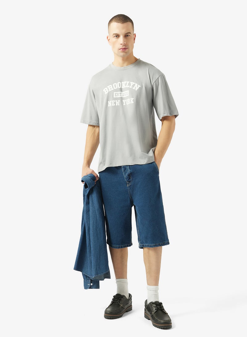 Seventy Five Graphic Crew Neck Oversize Drop Shoulder T-Shirt - Image 4
