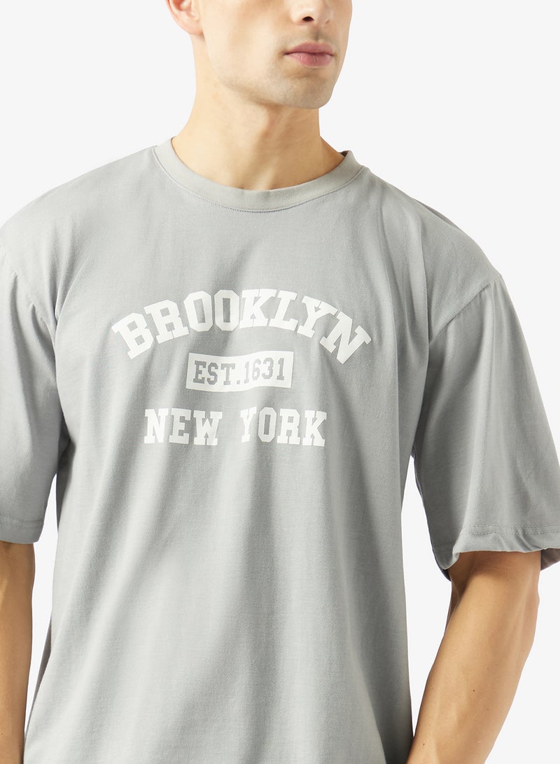 Seventy Five Graphic Crew Neck Oversize Drop Shoulder T-Shirt - Image 3