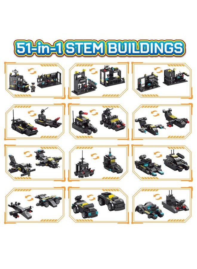 HISTOYE 51-in-1 Robot Building Kit for Kids Stem Building Toys Erector Set for Boys 8-12 Engineering Stem Projects Construction Building Blocks Toys Gifts for Boys Kids Age 6 7 8 9 10 11 12 Year Old - Image 4