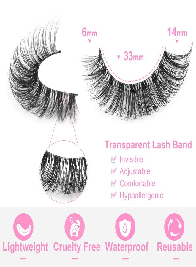 Kiromiro Lashes Natural Look Faux Mink Eyelashes Wispy Clear Band Lashes That Look Like Extensions Natural False Lashes Invisible 3D Strip Eyelashes Pack - Image 2