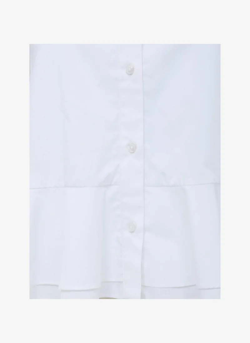 French Connection  Women's Summer White Cambria Cotton Ruffle Hem Shirt for Women | Best Price UAE