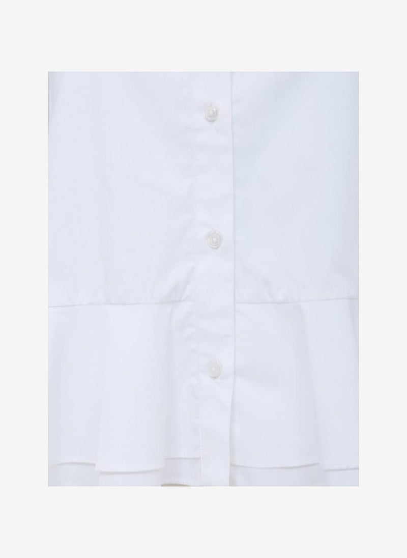 French Connection Women's Summer White Cambria Cotton Ruffle Hem Shirt - Image 5