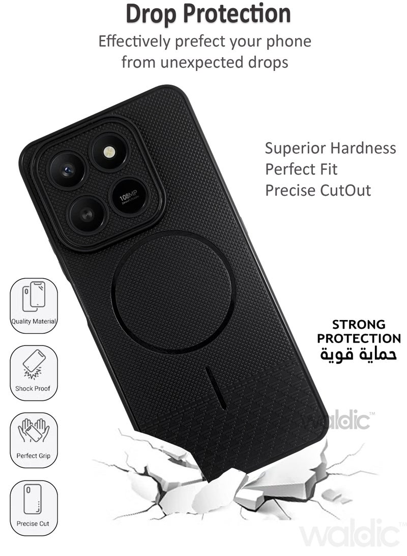 Waldic Honor X7d Premium Case | Premium Silicone Case Cover Designed for Honor X7d | Honor X7d Case Camera and Drop Protection Thin Protective Back Cover Case for Honor X7d - Black - Image 4