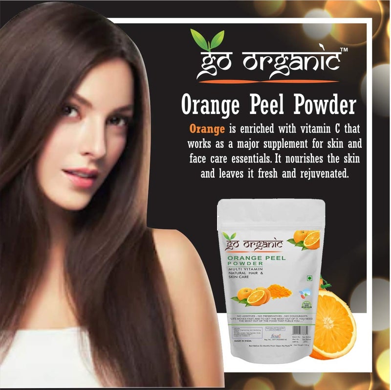 Go Organic Orange peel powder for hair conditioning skin care 150 gm - Image 3