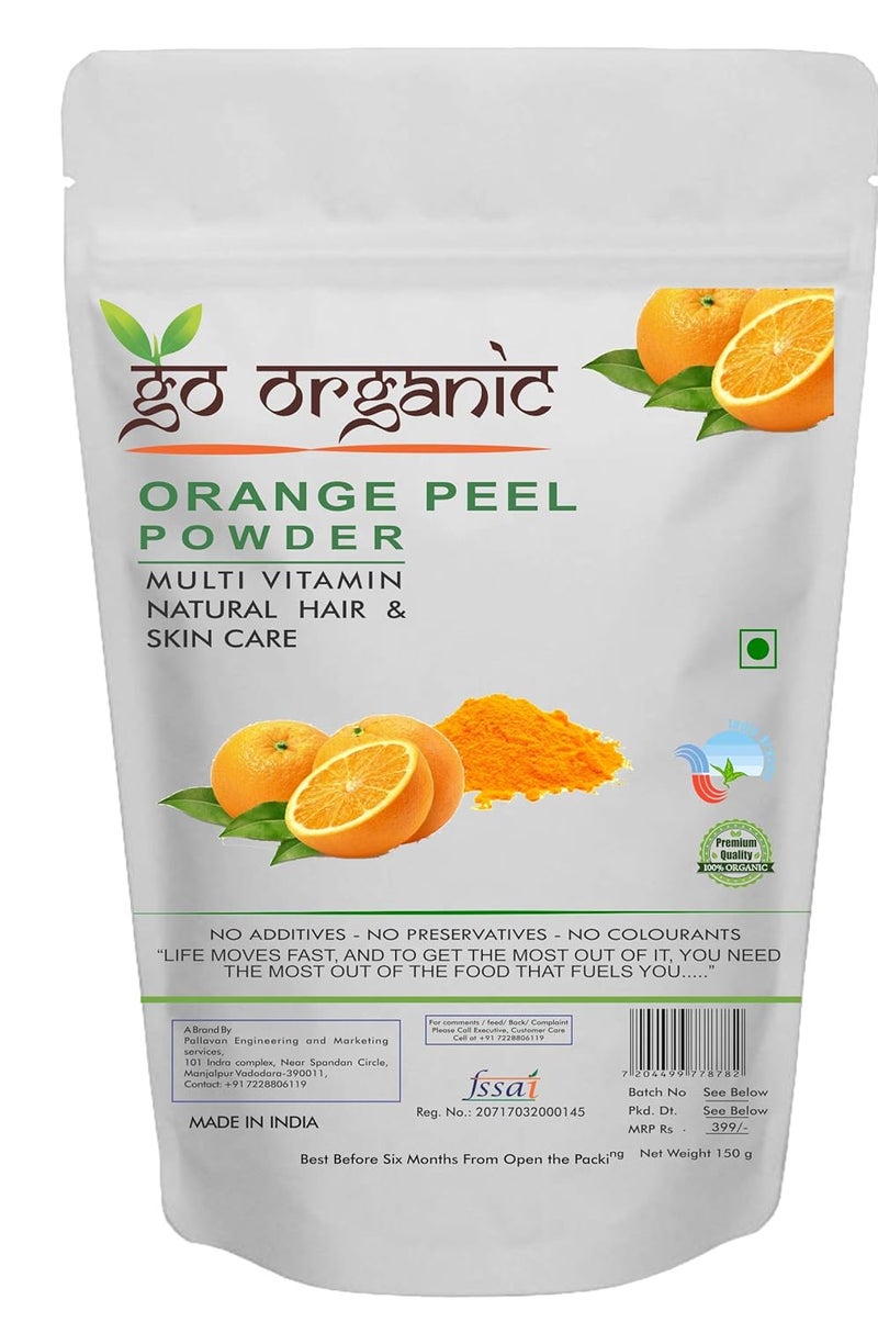 Go Organic Orange peel powder for hair conditioning skin care 150 gm - Image 1