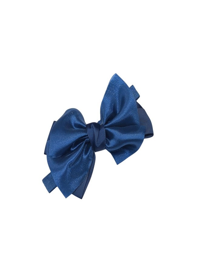 Fairytale Girls' Elegant Satin Hair Bow Headband, Large Size Bow Hairband. - Image 2