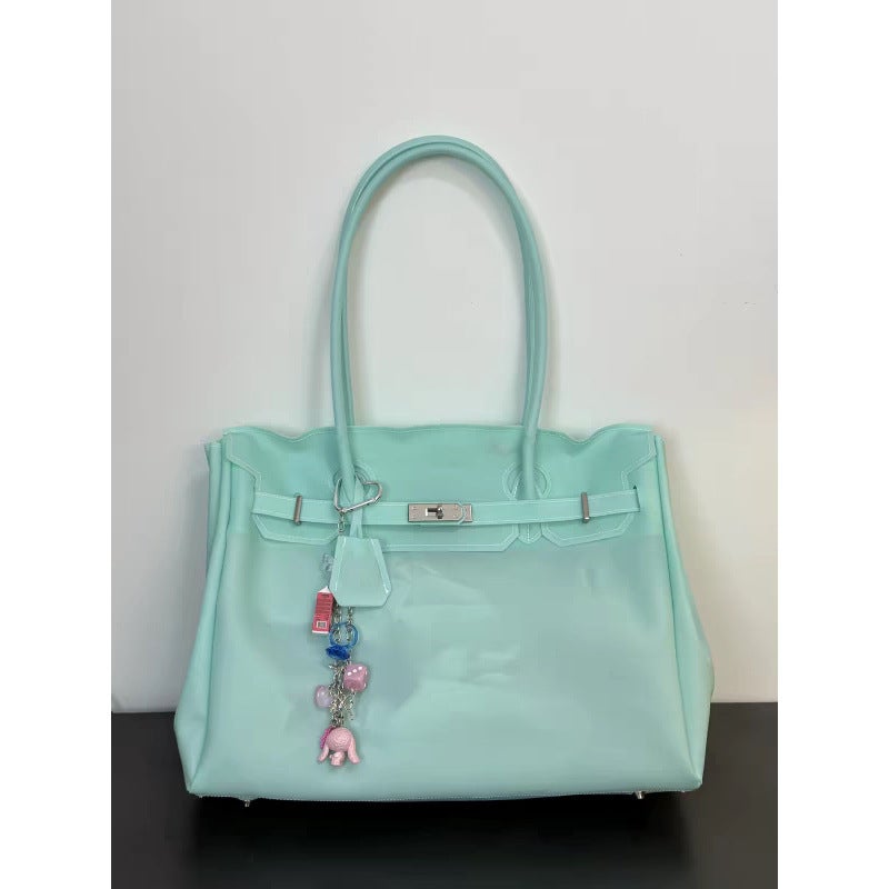 Jelly Firkin Tote Bag - Versatile Shoulder & Handbag in PVC