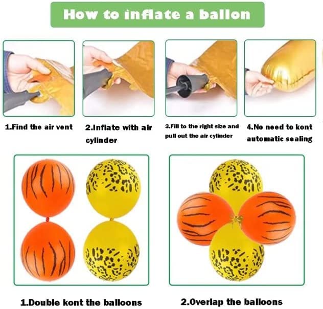 Lazybeee 19pcs Jungle Animal Balloons Set Large Number 6 Birthday Party Decorations Kids Monkey Zoo Animal Theme Foil Balloons. - Image 5