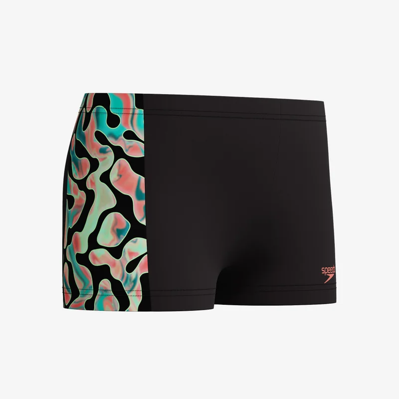 speedo Black Kids' Digital Panel Swimming Shorts  | Best Price UAE