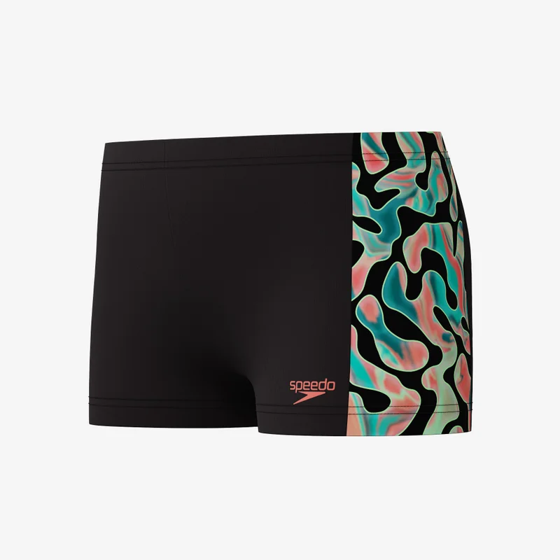 speedo Black Kids' Digital Panel Swimming Shorts  | Best Price UAE