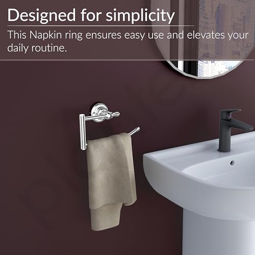 Plantex 304 Grade Stainless Steel Towel Ring/Napkin Hanger for Kitchen/Towel Holder for Wash Basin/Bathroom Accessories, Skyllo (Chrome Finish) - Image 5