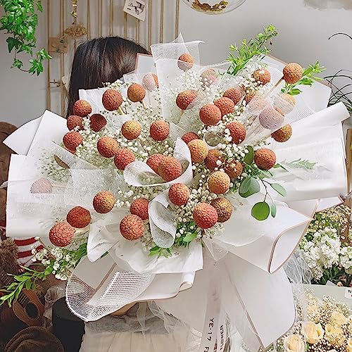 Gloreyan 20 Sheet Gold Edge Flower Wrapping Paper, White Florist Bouquet DIY Craft Fresh Flower Bouquet Wrap Waterproof Floral Wrapping Gift Box Packaging Material Florist Supplies, 22.8*22.8 Inches - Image 3