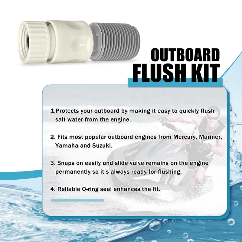 Brass hunter Outboard Flush Kit for Mercury, Mariner, Yamaha and Suzuki Outboard Engines - Image 2
