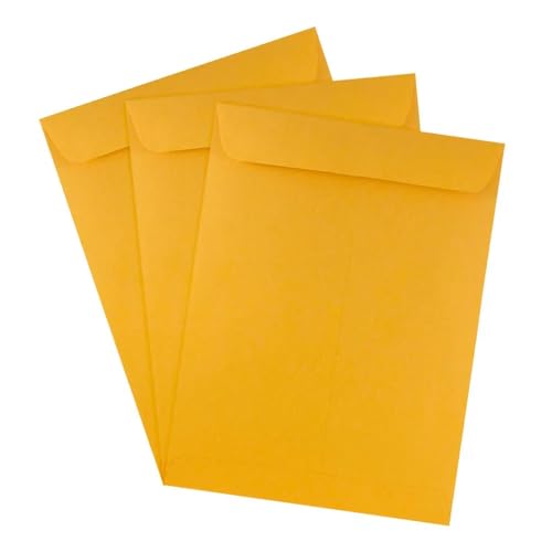 sudyut 10X12 Inch (Pack of 50) Laminated Yellow Paper Envelope A4 size Ideal For Home Office Business Corporate | For Secure Mailing cheques Letters Documents | Poly Laminated inside | 100 GSM | A4 - Image 1