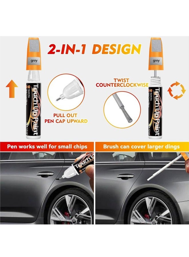 HY Touch Up Paint for Cars, Quick And Easy Car Scratch Remover for Deep Scratches, Two-In-One Automotive Car Paint Scratch Repair for Vehicles, Touch Up Auto Paint for Erase Car Scratches (Grey) - Image 2