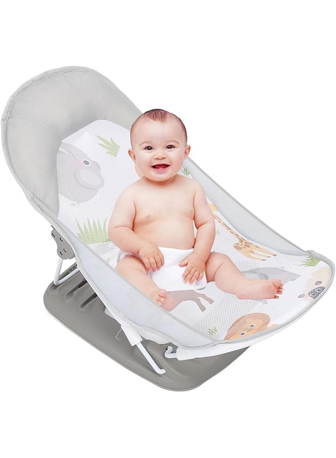 Baby Bathtub Foldable 0 12 Months Infant Bathtub Newborn Bathtub Seat With Non Slip Bottom Baby Bath Seat Shower Rack Breathable Child Baby Seat Lying Support Bath Mat - Image 2