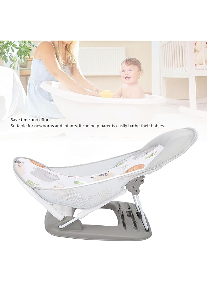 Baby Bathtub Foldable 0 12 Months Infant Bathtub Newborn Bathtub Seat With Non Slip Bottom Baby Bath Seat Shower Rack Breathable Child Baby Seat Lying Support Bath Mat - Image 4