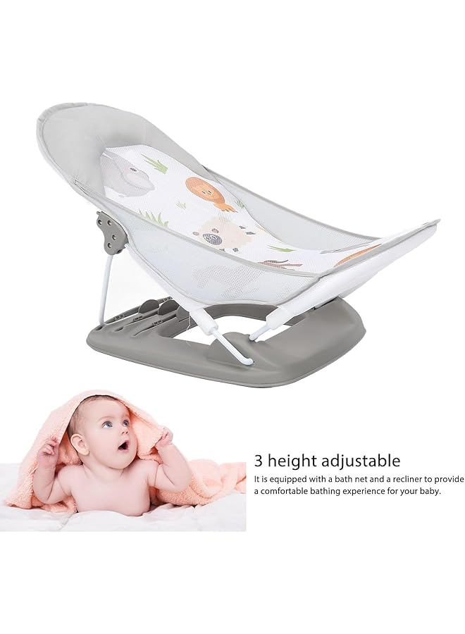 Baby Bathtub Foldable 0 12 Months Infant Bathtub Newborn Bathtub Seat With Non Slip Bottom Baby Bath Seat Shower Rack Breathable Child Baby Seat Lying Support Bath Mat - Image 3