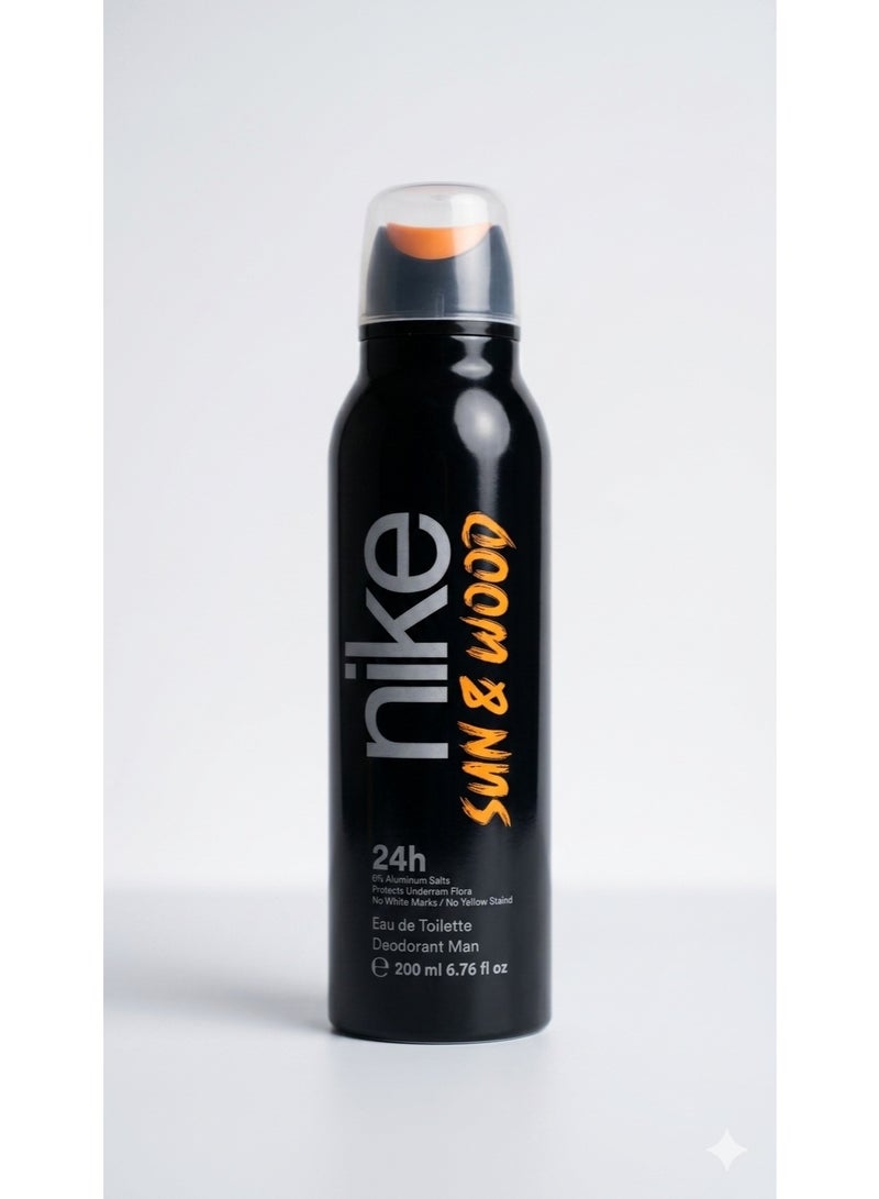Nike Sun & Wood Deodorant Spray for Men – Fresh Woody Fragrance & 24H Protection – 200 ml
