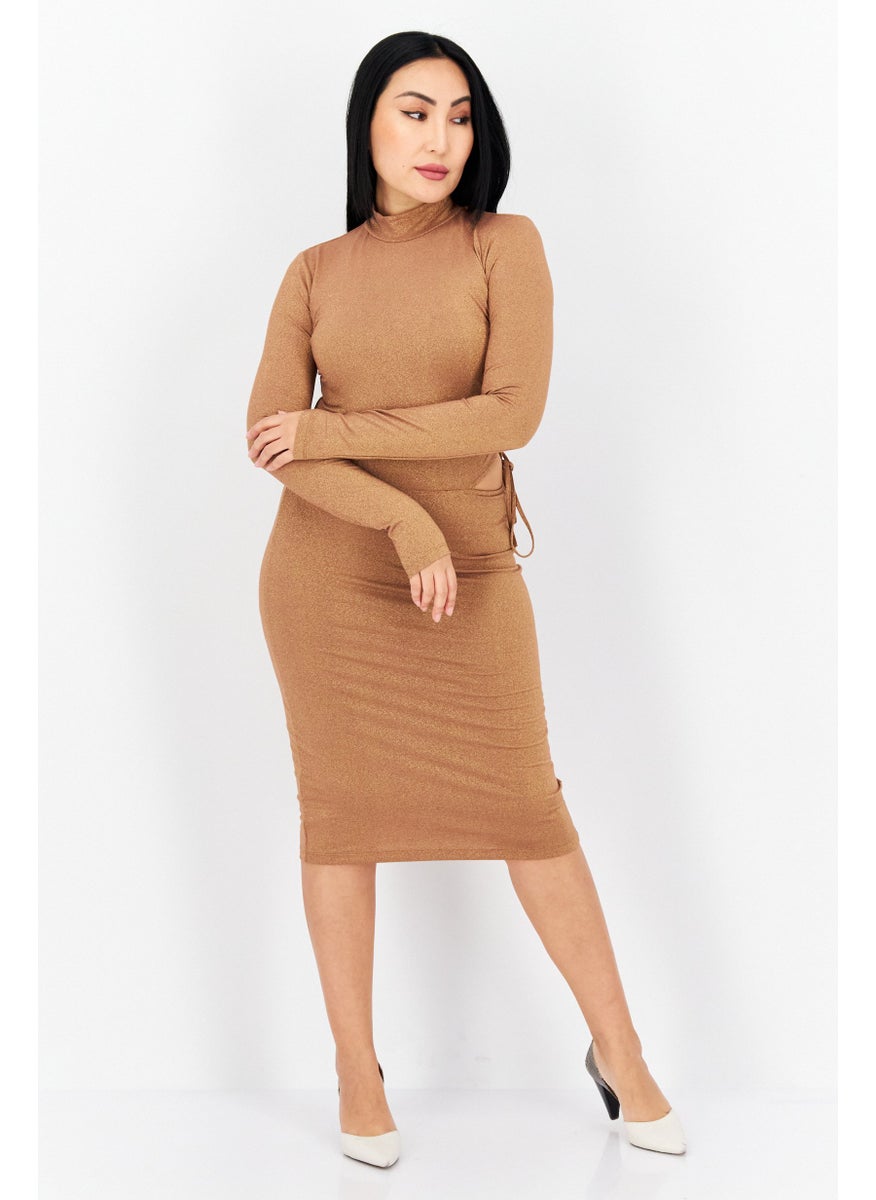 Women Metallic Cut-Out Bodycon Dress, Brown - pzsku/Z27DBC904DEC171FFEDDBZ/45/_/1726109235/46d70163-f0de-49a6-bb12-4ea561ceb945