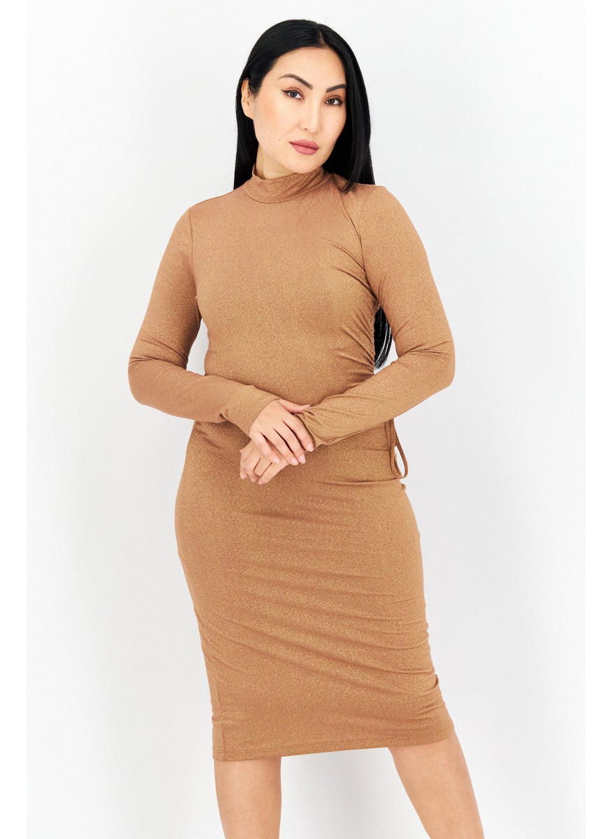 Women Metallic Cut-Out Bodycon Dress, Brown - pzsku/Z27DBC904DEC171FFEDDBZ/45/_/1726109395/c0cf3cb5-e29a-440a-b09f-8a1a7ebe6932