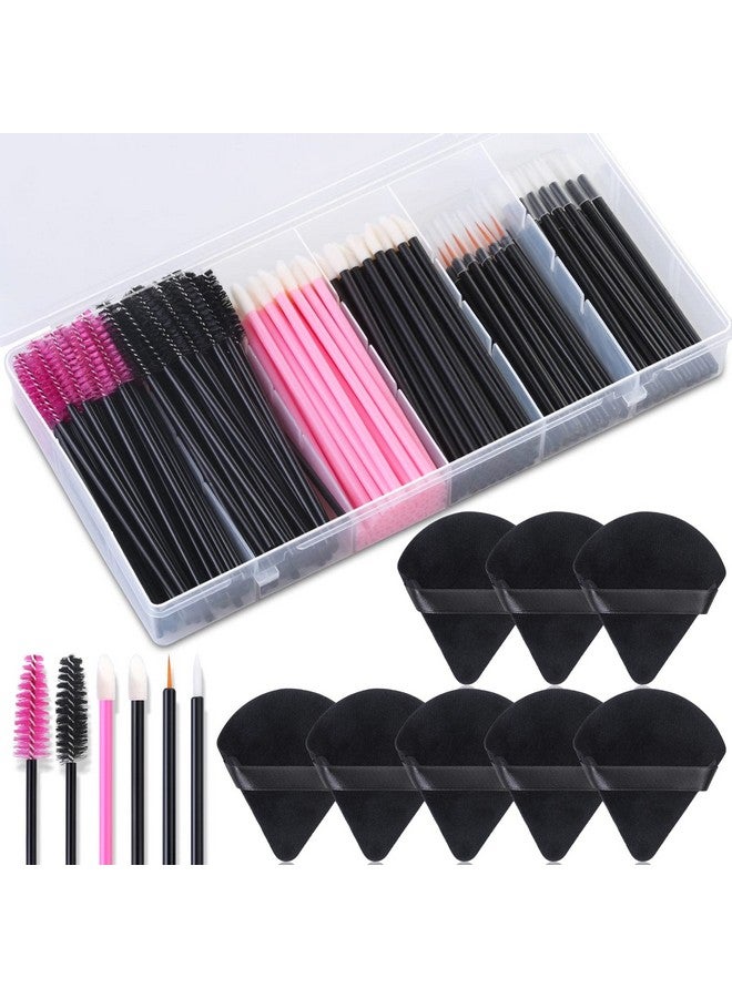 shynek 248 Pcs Disposable Makeup Applicators With Triangle Makeup Puffs Mascara Wands Disposable Lip Applicators Eyeliner Brushes Disposable Makeup Applicator Kit For Makeup Artist Supplies - Image 2