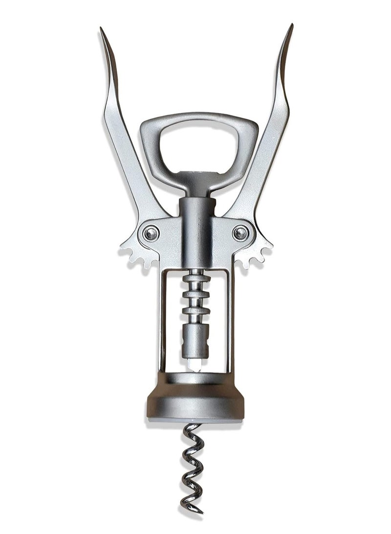 ON MART Bottle Opener Corkscrew, Upgrade  Zinc Alloy Wing Corkscrew Bottle Opener, Waiters Corkscrew Cork And Cap Bottles Opener Remover for Kitchen, Restaurant, Waiters All Holiday Gift Choice - Image 1