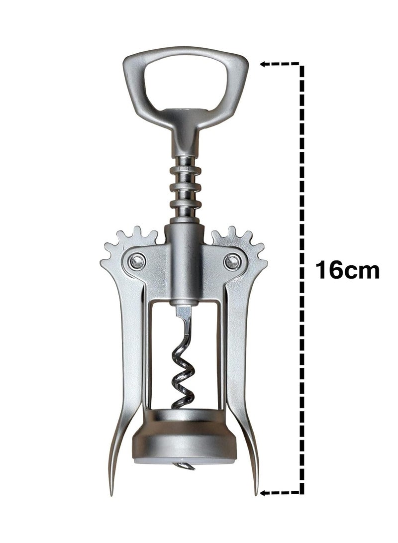 ON MART Bottle Opener Corkscrew, Upgrade  Zinc Alloy Wing Corkscrew Bottle Opener, Waiters Corkscrew Cork And Cap Bottles Opener Remover for Kitchen, Restaurant, Waiters All Holiday Gift Choice - Image 4