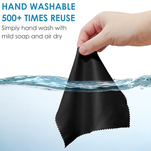 ATZNZIK 120 Pack Microfiber Cleaning Cloths for Glasses Cloth Eyeglass Cleaning Wipes 7" x 6" Lens Cleaning Cloth for Screens, Cameras, Eyeglasses, Cell Phone, LCD TV Screens, 2 Colors - Image 5