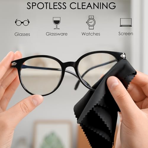 ATZNZIK 120 Pack Microfiber Cleaning Cloths for Glasses Cloth Eyeglass Cleaning Wipes 7" x 6" Lens Cleaning Cloth for Screens, Cameras, Eyeglasses, Cell Phone, LCD TV Screens, 2 Colors - Image 3