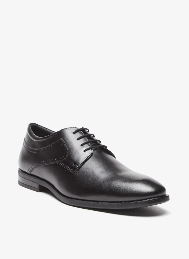 دوتشيني Duchini Men's Solid Derby Shoes with Lace-Up Closure