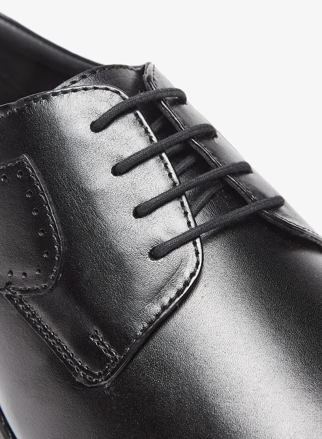 دوتشيني Duchini Men's Solid Derby Shoes with Lace-Up Closure