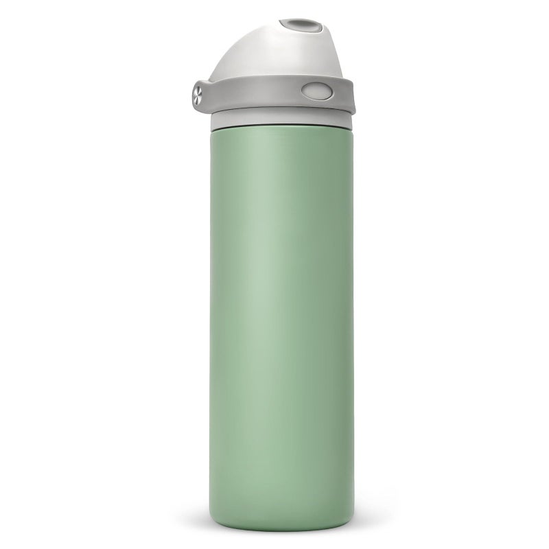 XccMe 24 oz Insulated Water Bottle with Straw,Stainless Steel Leak Proof Water Bottle,2-in-1 Lid with One-Touch Flip Lid & Straw,Keep Cold All Day for School,Travel,Gym,Camping,Sports,Green - Image 1