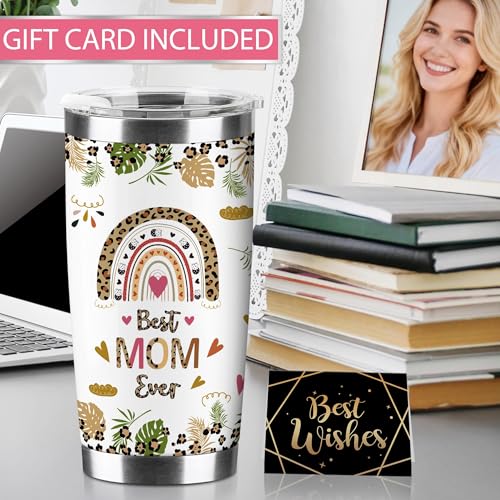 Hexagram Mothers Day Mom Gifts from Daughter, Best Mom Ever 20 oz Tumbler, Moms Birthday Gifts from Son, Moms 18/8 Stainless Steel Coffee Cup with Lid, Mothers Day Mama Present - Image 2