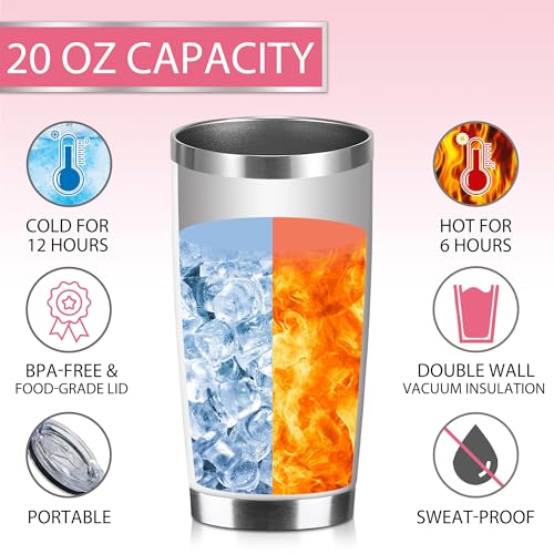 Hexagram Mothers Day Mom Gifts from Daughter, Best Mom Ever 20 oz Tumbler, Moms Birthday Gifts from Son, Moms 18/8 Stainless Steel Coffee Cup with Lid, Mothers Day Mama Present - Image 3