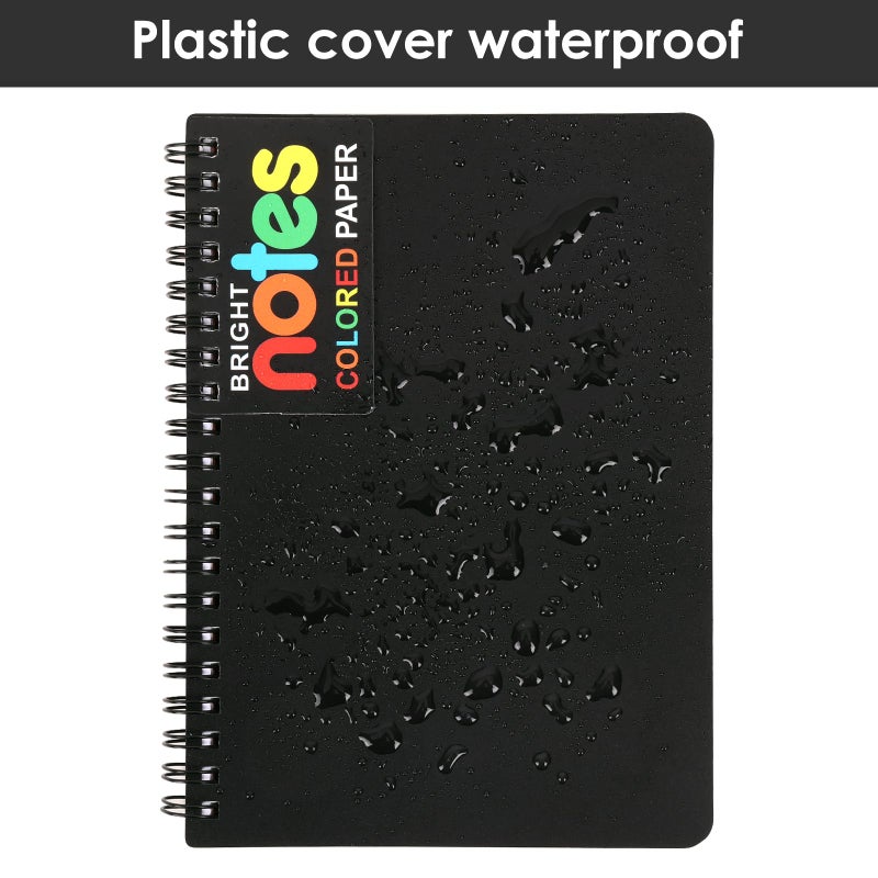 LABUK 4 Pack 5 x 7in Spiral Notebook, Spiral Journals, Poly Cover 7 Bright Neon Colored Lined Paper Memo Pads 100 Sheets/200 Pages for School, Office - Image 3
