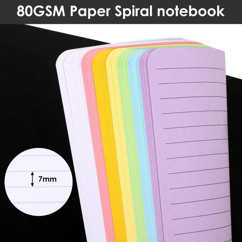 LABUK 4 Pack 5 x 7in Spiral Notebook, Spiral Journals, Poly Cover 7 Bright Neon Colored Lined Paper Memo Pads 100 Sheets/200 Pages for School, Office - Image 4