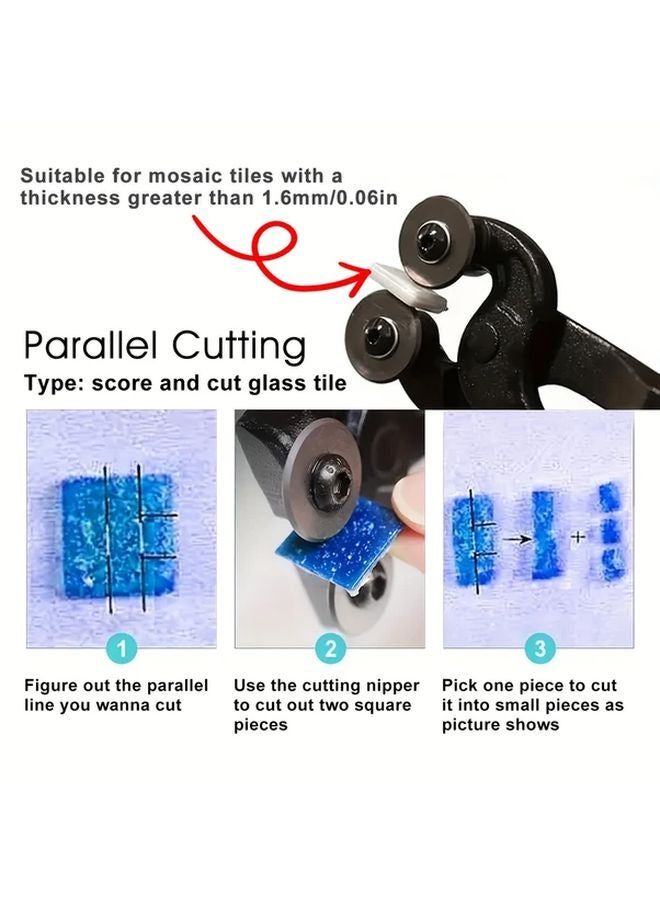 Red Glass Tile Nipper 8 Inch Portable Tile Cutting Pliers Wheel Tool For DIY Mosaic - Image 2