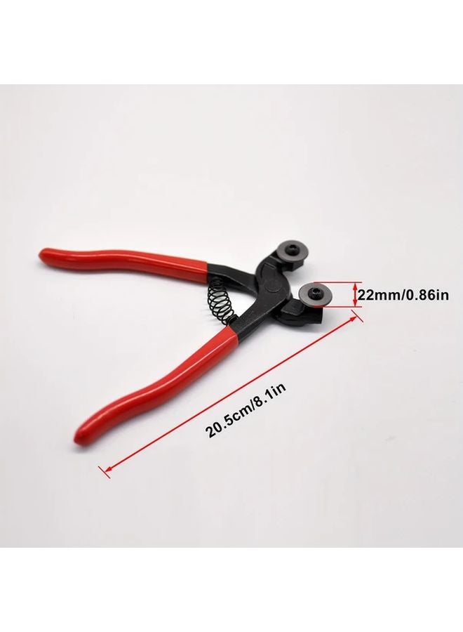 Red Glass Tile Nipper 8 Inch Portable Tile Cutting Pliers Wheel Tool For DIY Mosaic - Image 3