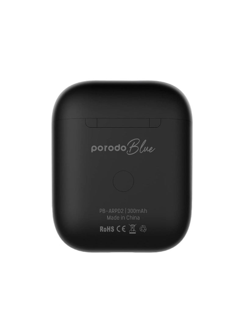 porodo Blue Deep Bass Wireless Earbuds 2, 20H Total Working Time, Wireless Charging, Independent Earbuds, Touch Control, Connectivity with Bluetooth 5.0 One-Step Pairing - Black - Image 3