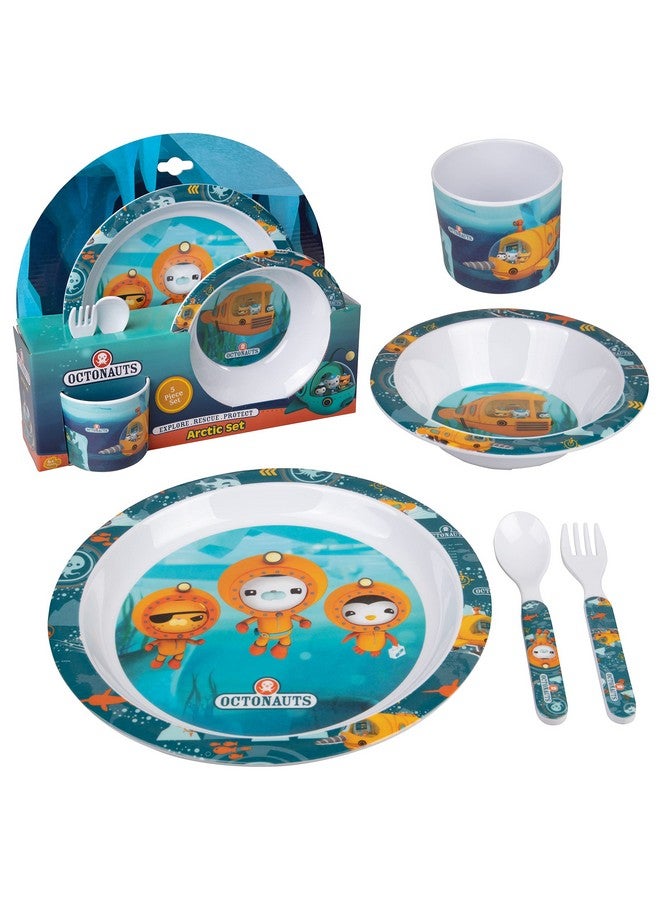 OCTONAUTS 5 Pc Mealtime Feeding Set For Kids And Toddlers Includes Plate Bowl Cup Fork And Spoon Utensil Flatware Durable Dishwasher Safe Bpa Free Perfect For Back To School Travel Onthego - Image 2